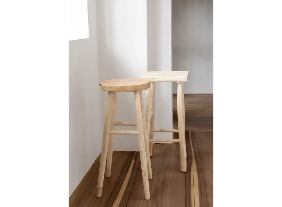 Kedut Garden Stool - Teak Wood Garden Stool