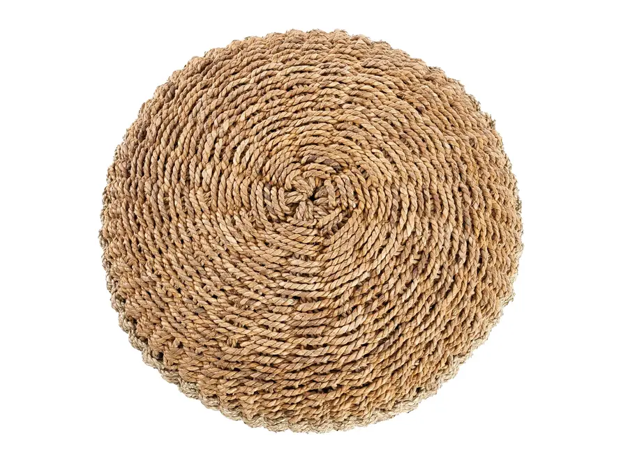 Albufera Seagrass Pouffe - Handcrafted Motif Ottoman