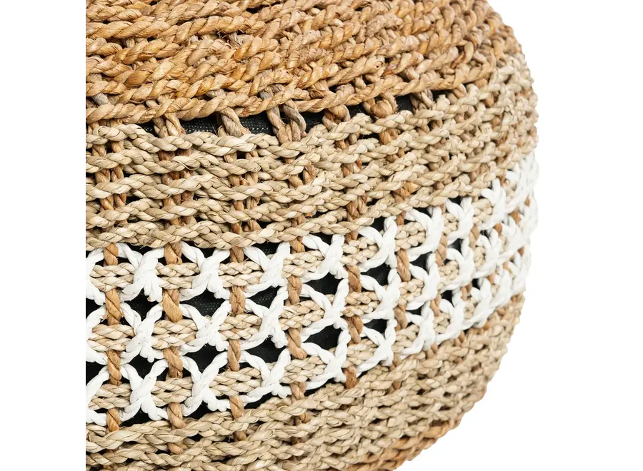 Albufera Seagrass Pouffe - Handcrafted Motif Ottoman