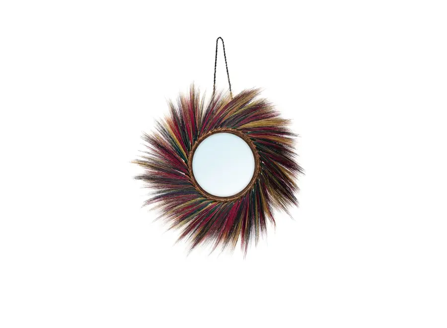 Marshmallow Rainbow Mirror - Grass and Banana Leaf Mirror