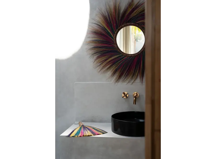 Marshmallow Rainbow Mirror - Grass and Banana Leaf Mirror