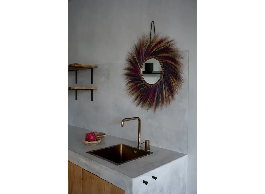 Marshmallow Rainbow Mirror - Grass and Banana Leaf Mirror