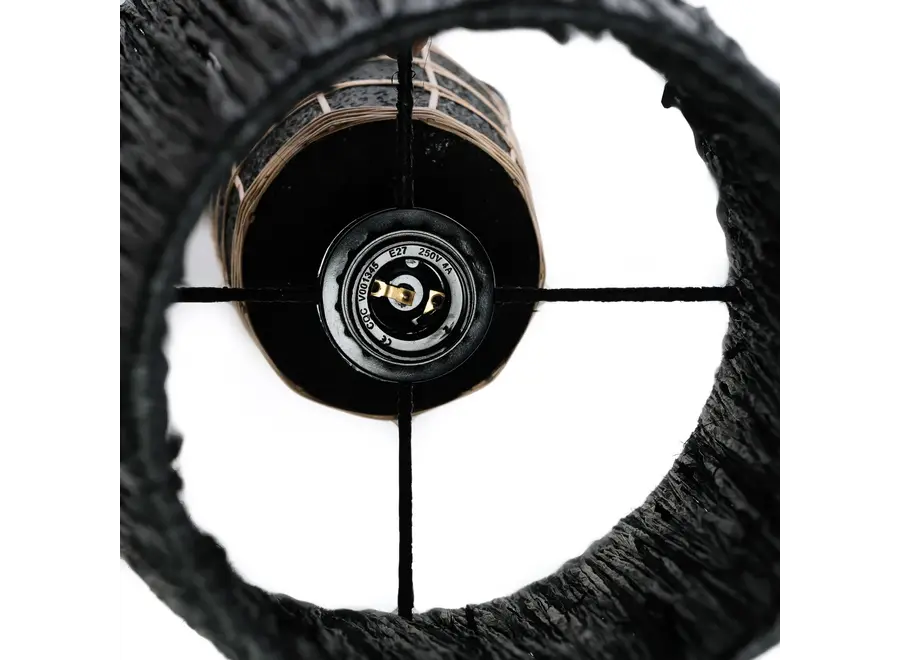 RetiroNaxos Terra Table Lamp - Terracotta and Rattan Table Lamp