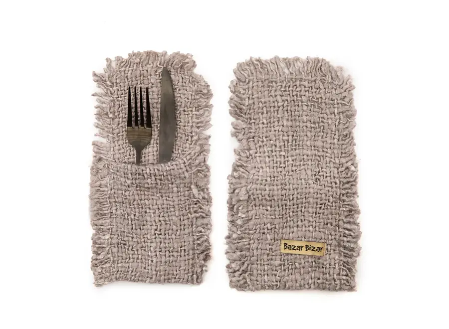 Ronda Elegance Cutlery Holder - Silk-Look Cotton Cutlery Holder