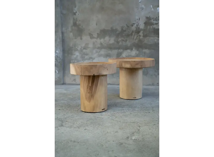 Santillana del Mar Elegance Side Table - Suar Wood Side Table