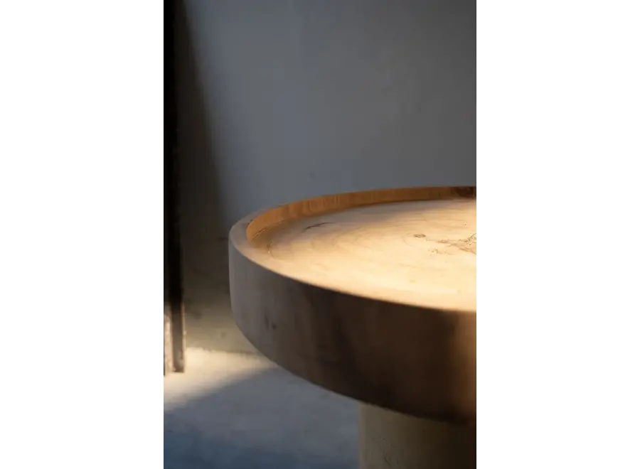 Santillana del Mar Elegance Side Table - Suar Wood Side Table