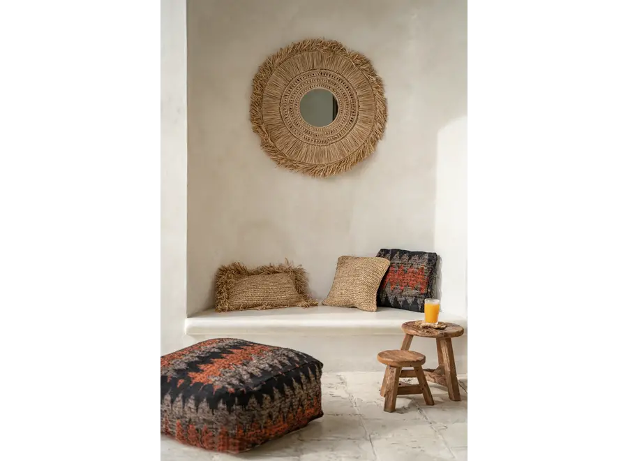 Calpe Crafted Raffia Cushion - Bohemian Home Accent