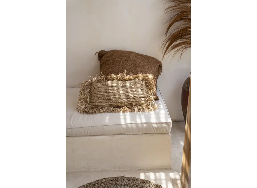 Calpe Crafted Raffia Cushion - Bohemian Home Accent