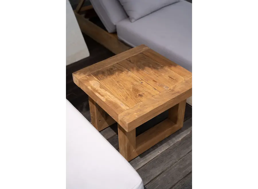 San Roque Side Table - reclaimed teak wood