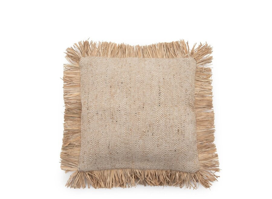 Alhambra Raffia Fringed Cushion - Decorative Cushion