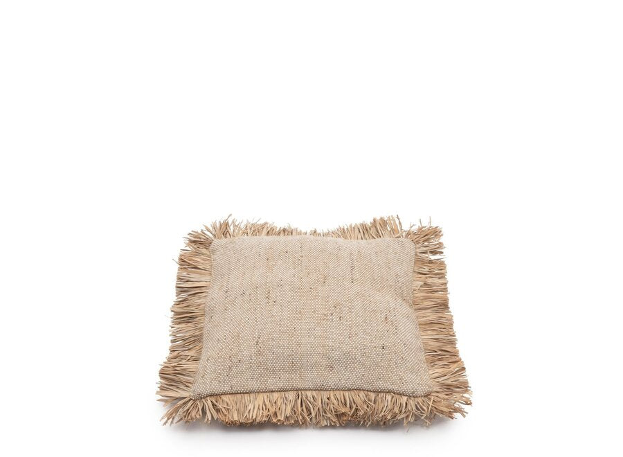 Alhambra Raffia Fringed Cushion - Decorative Cushion