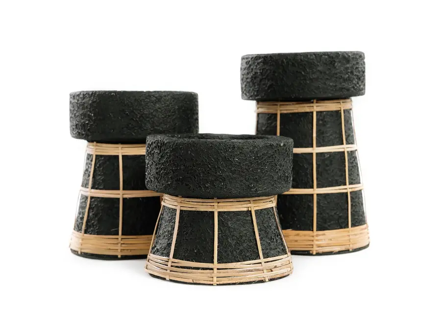 Sants Candle Holders - Textured terracotta candle holders