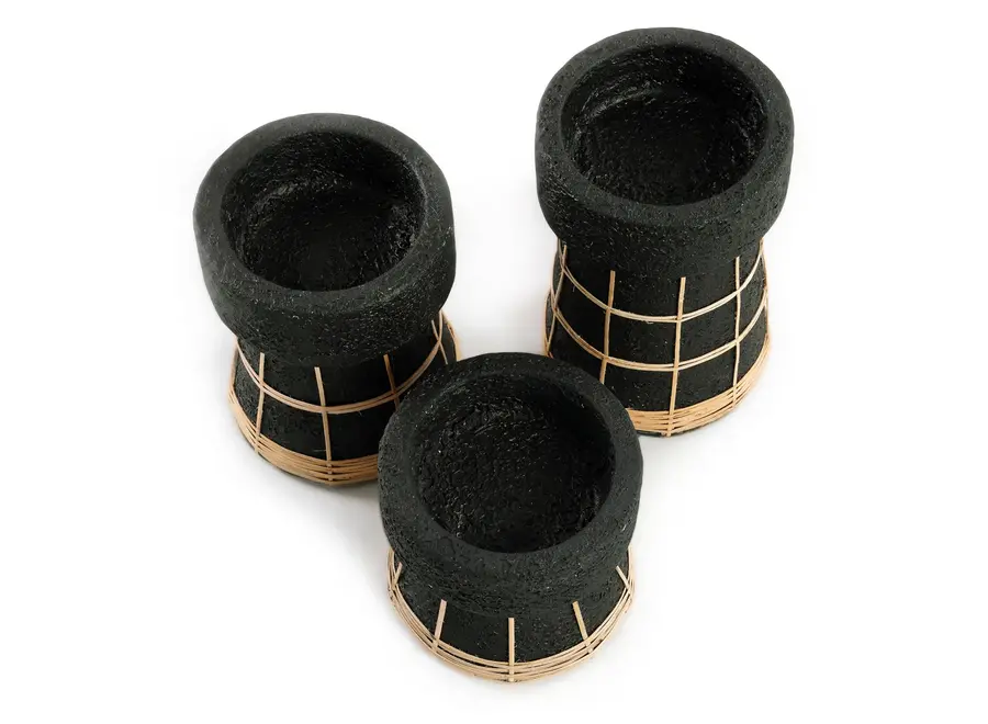 Sants Candle Holders - Textured terracotta candle holders