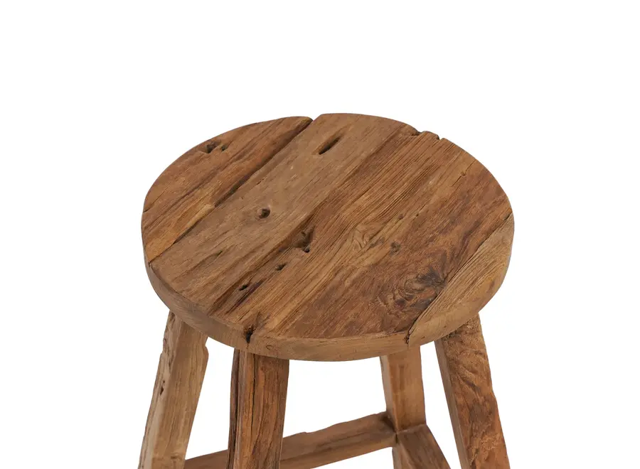 Zahara de la Sierra Beauty Stool - Teak Wood Stool