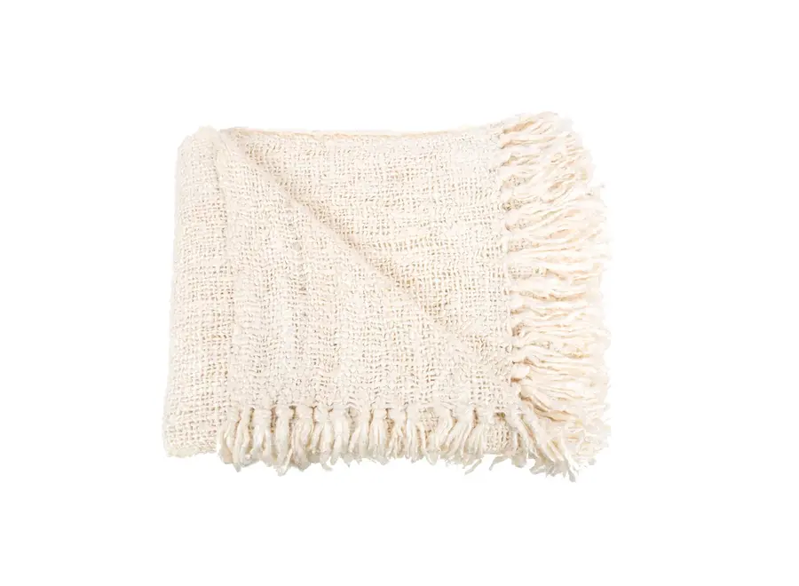 Cazorla Silk Waffle Throw - Cotton Plaid