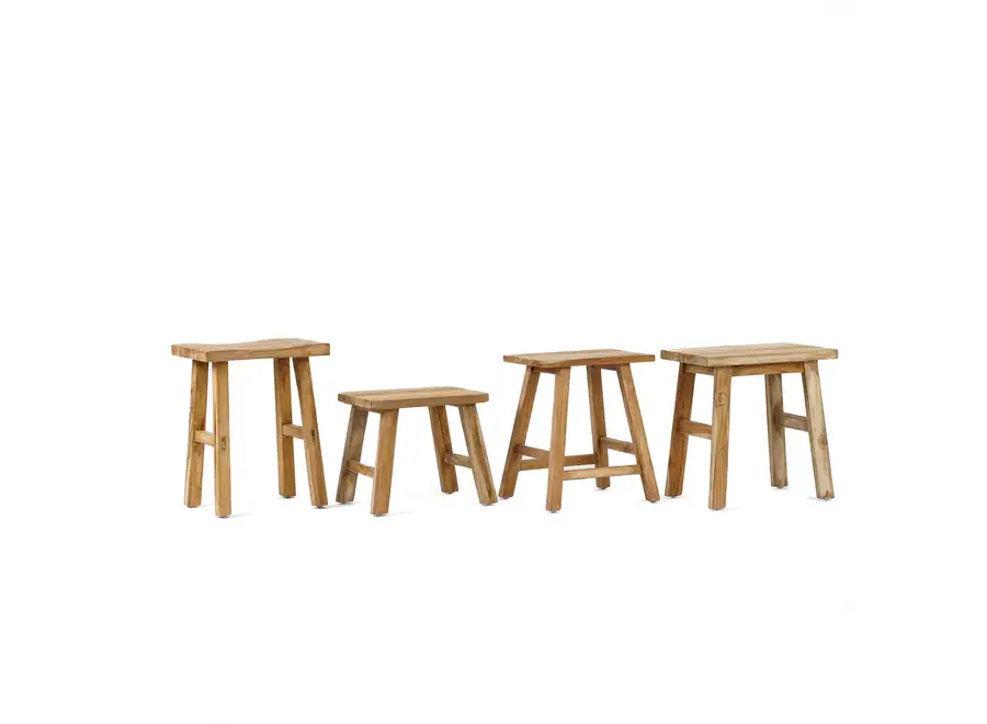 Picos de Europa Charm Stool - Reclaimed Teak Stool