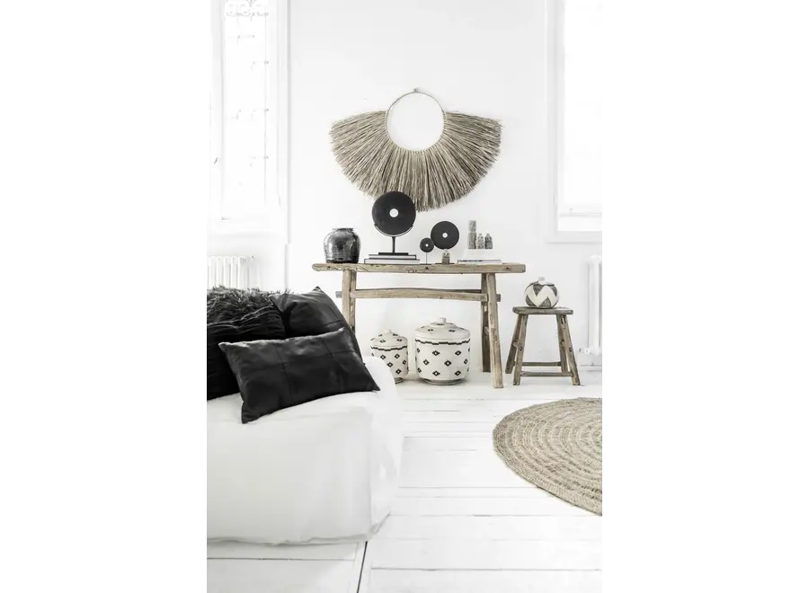 Calpe Chic Cushion - Black Leather Accent