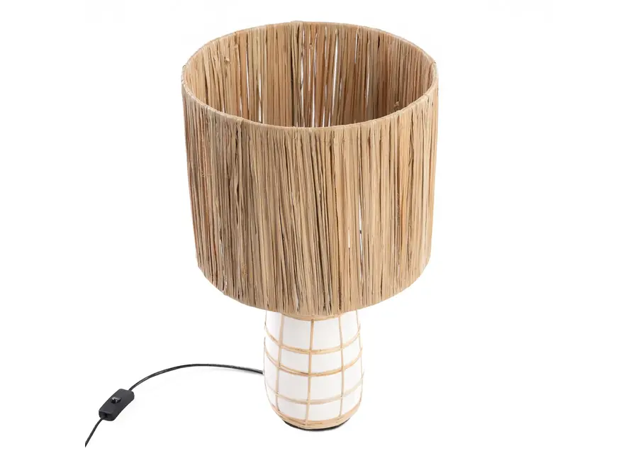 Vejer Grass Lamp - Terracotta and Rattan Table Lamp
