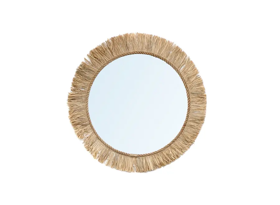 Calpe Boho Chic Mirror - Indonesian Raffia Reflective Decor