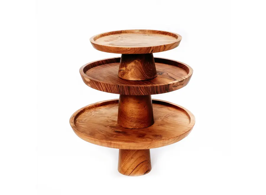 Frigiliana Sweet Plate - Teak Wood Cake Plate