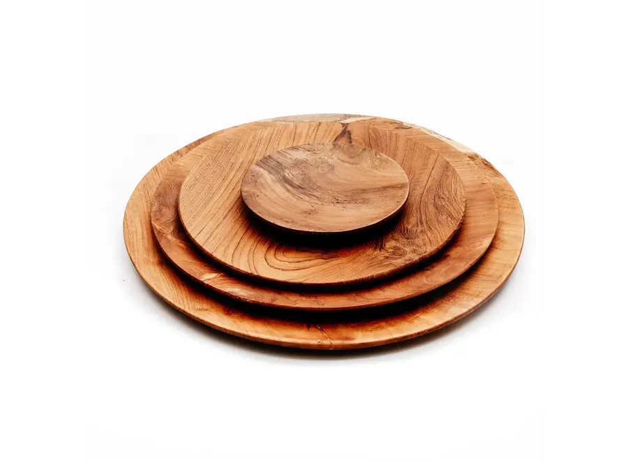 Cazorla Charm Round Plate - Teak Wood Serving Plate