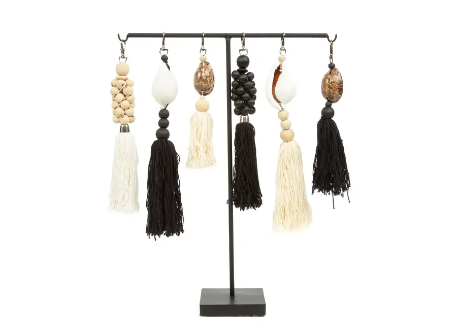 Calpe Boho Elegance Keychain - Wooden Bead Tassel Accessory