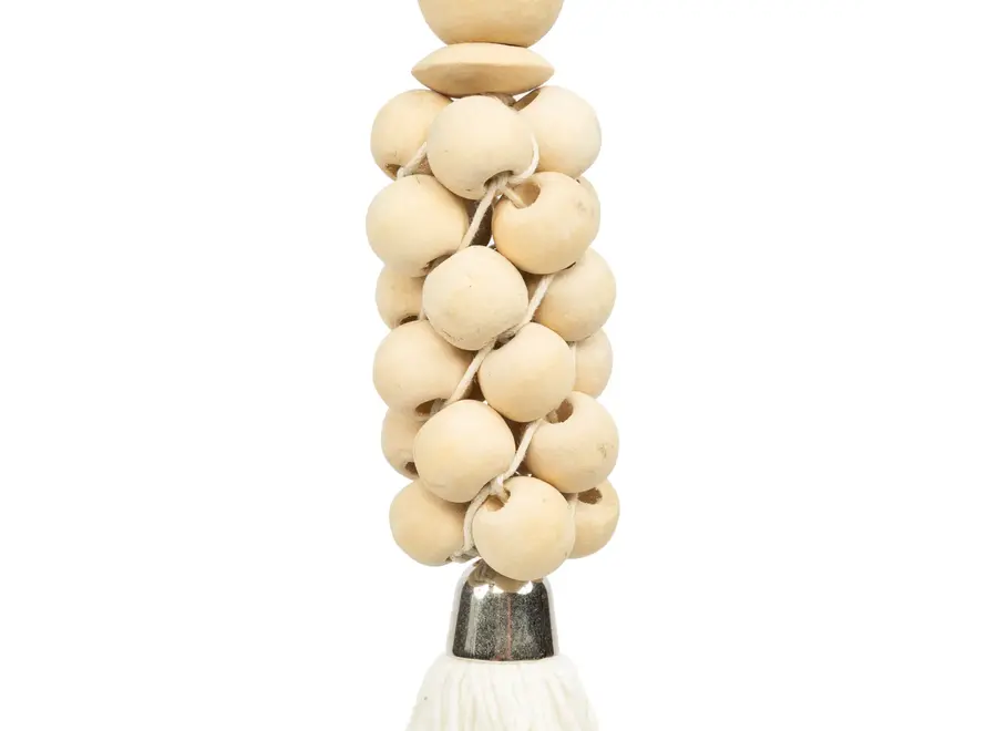 Calpe Boho Elegance Keychain - Wooden Bead Tassel Accessory