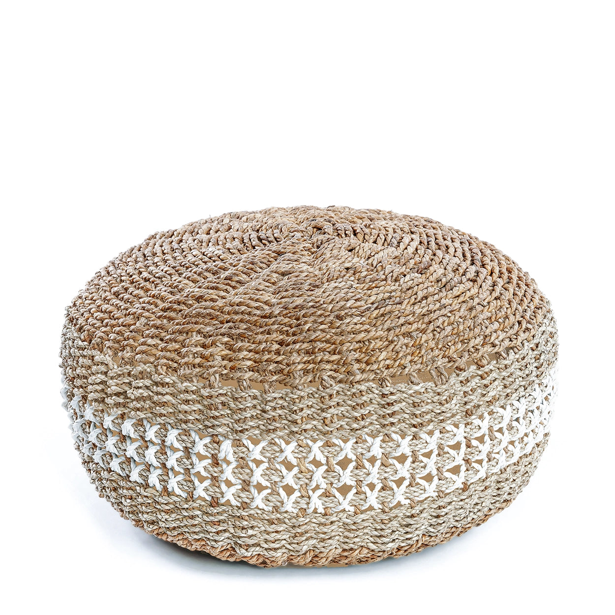 Albufera Seagrass Pouffe - Handcrafted Motif Ottoman