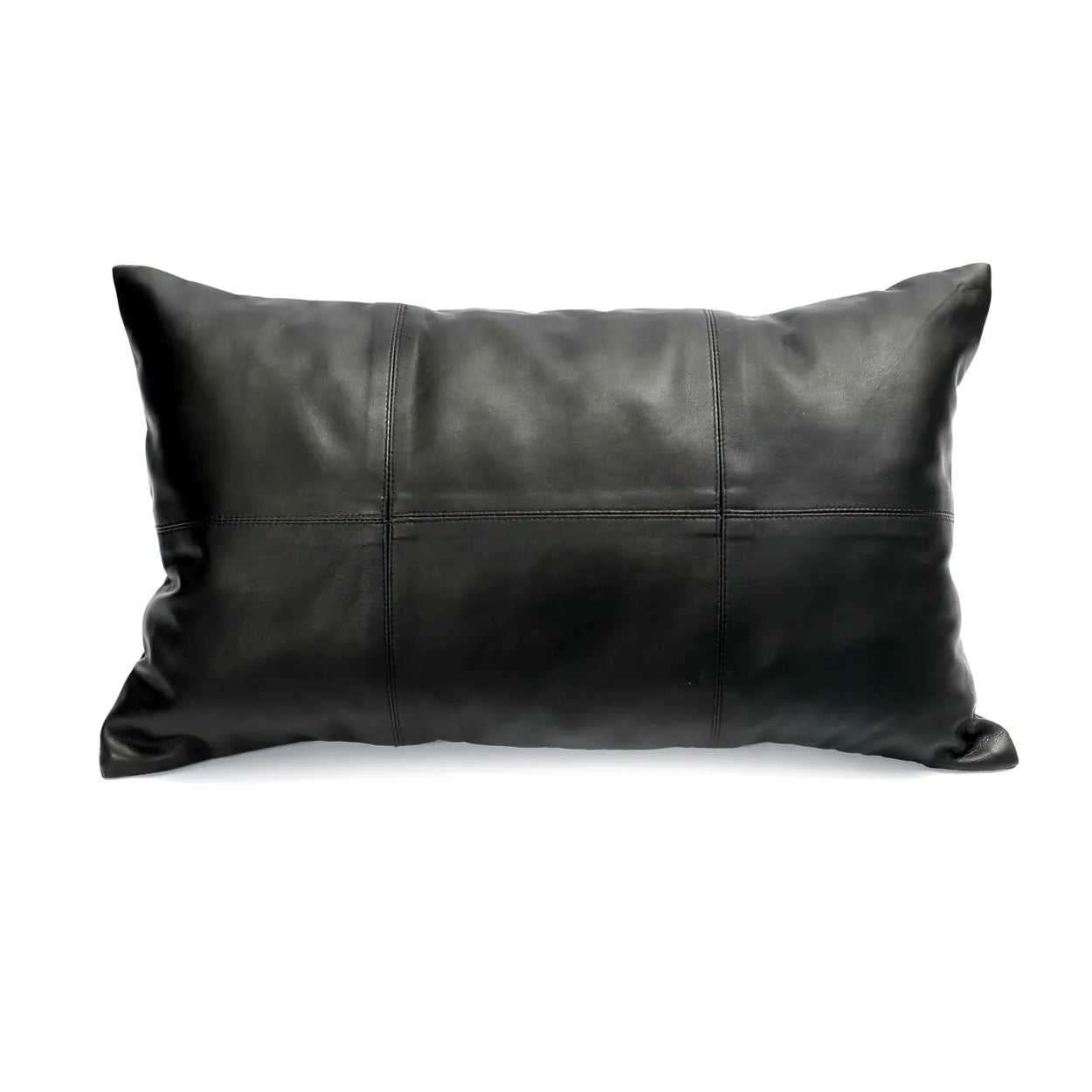 Calpe Chic Cushion - Black Leather Accent