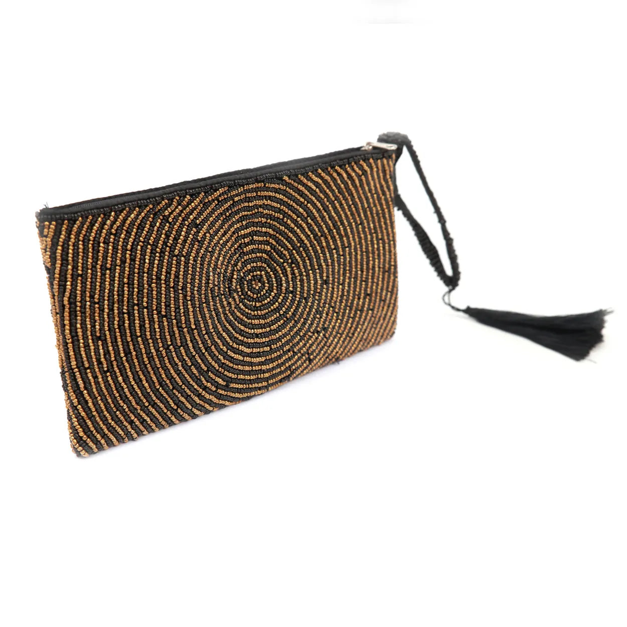Marbella Golden Beaded Clutch - Boho Chic Accessory