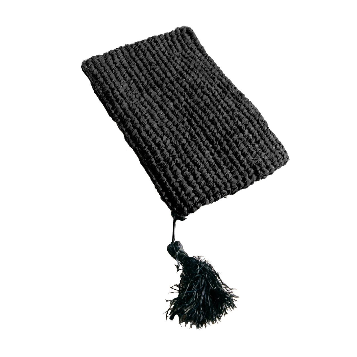 Cabo de Gata Boho Clutch - Black Raffia Clutch