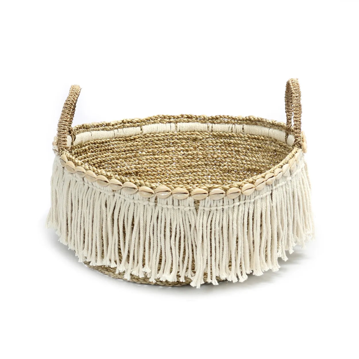 Cudillero Boho Fringe Caddy - Seagrass Basket