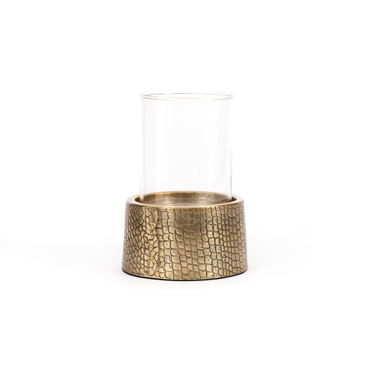 Calpe Croco Illuminator - Brass Candle Holder