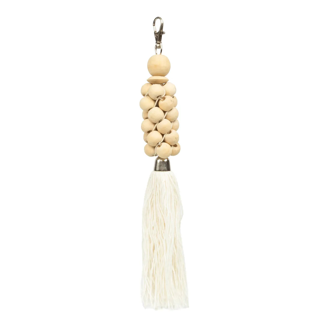 Calpe Boho Elegance Keychain - Wooden Bead Tassel Accessory