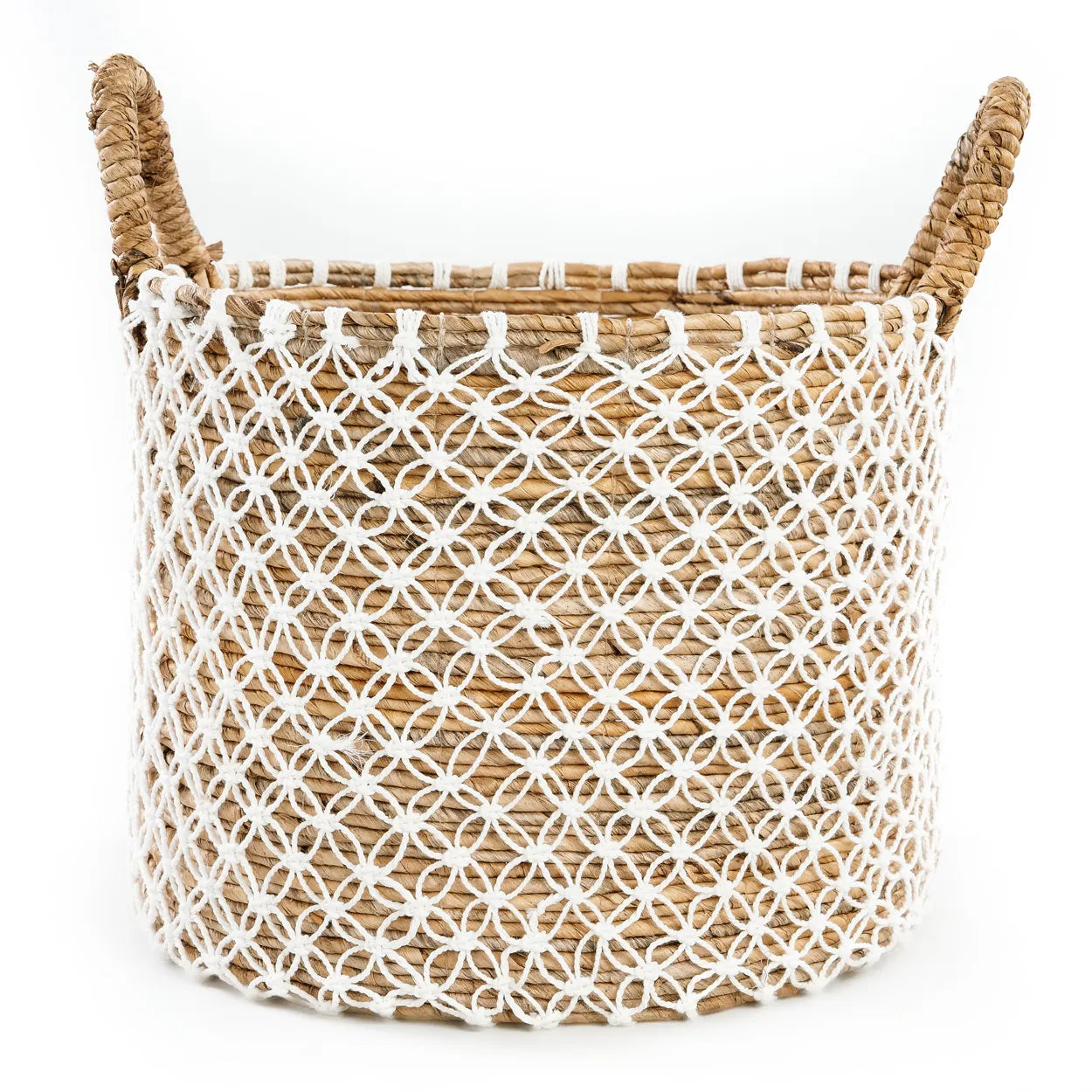 Algorta Cross-Stitch Basket - Seagrass Organizer