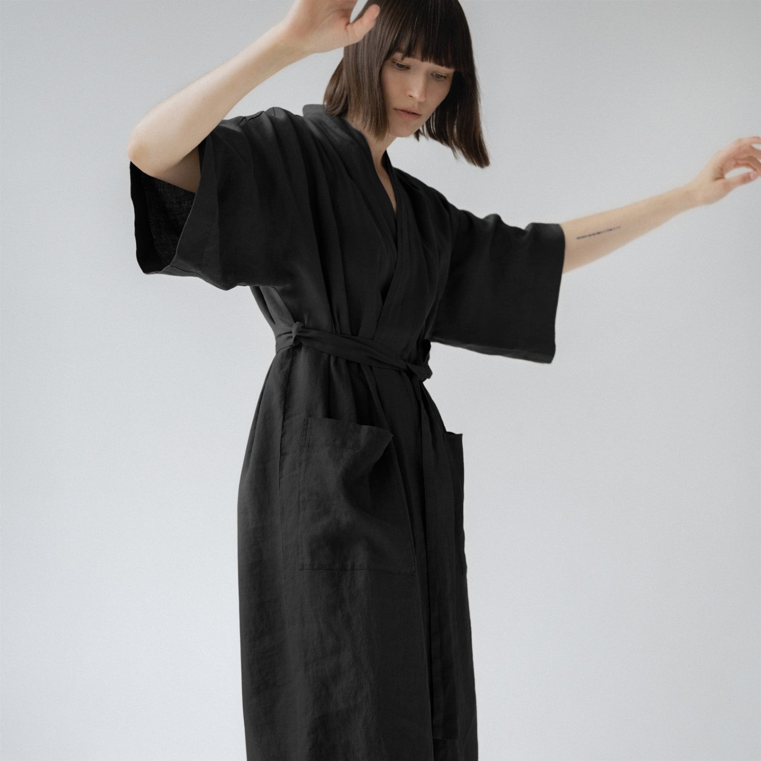 Erandio Luxe Linen Lounger - Oversized Summer Bathrobe