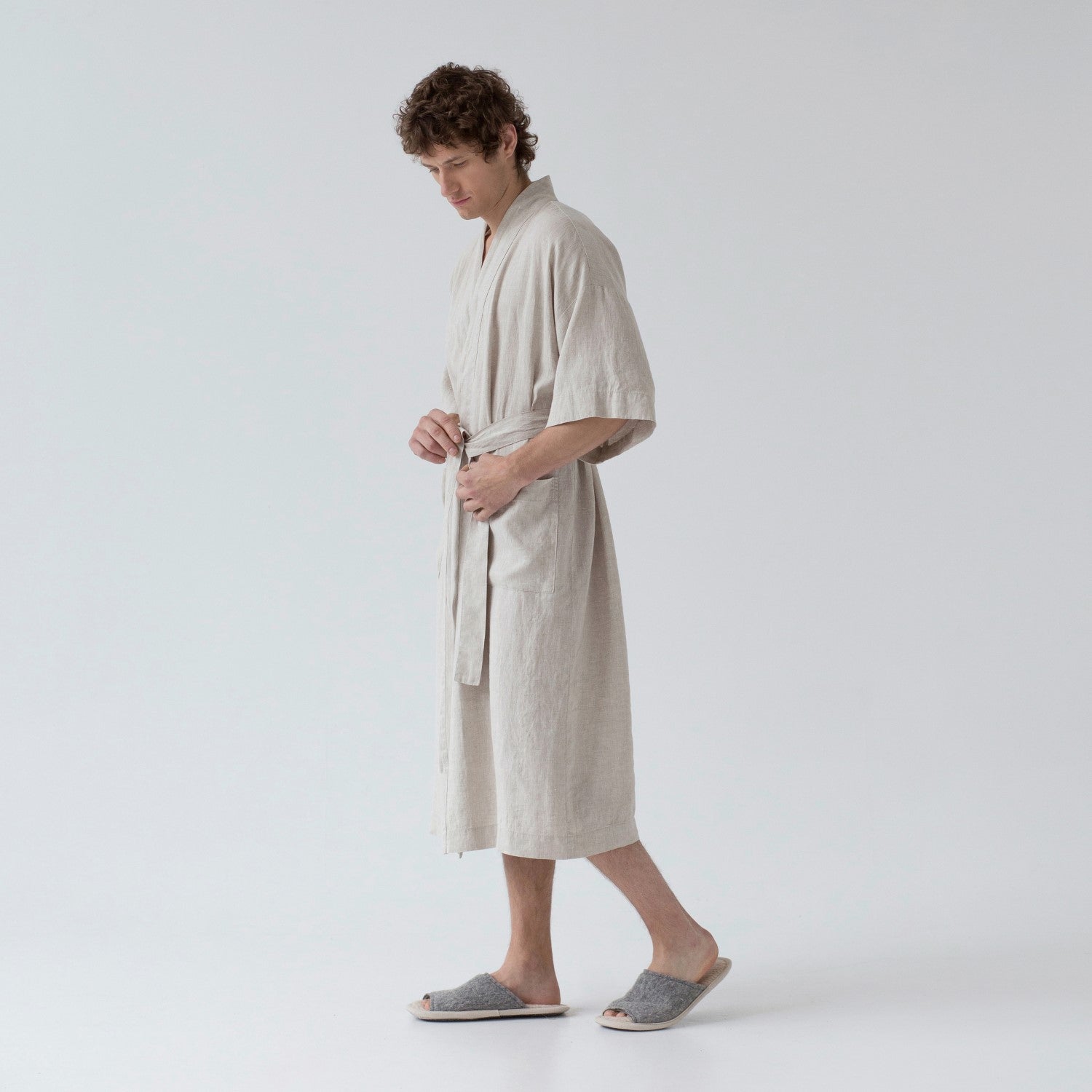 Ourense Oasis Linen Bathrobe - Luxurious Summer Lounge Robe