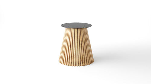 Terrassa Fluted Stool - Cylindrical Textured Seat