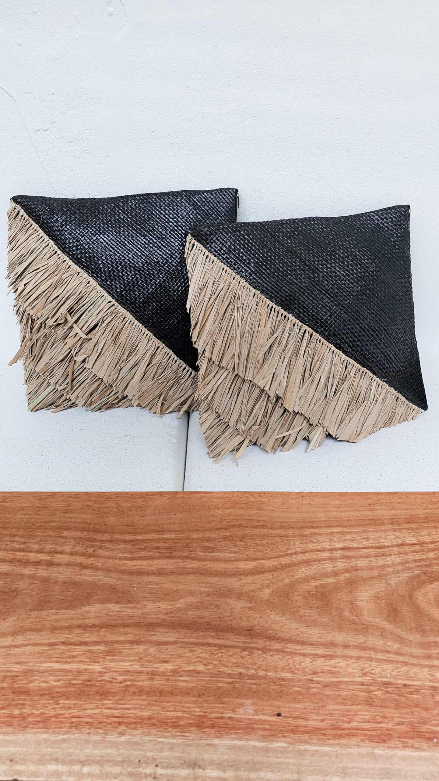 Lerma Black Bamboo Pillow - Handmade Decor Piece