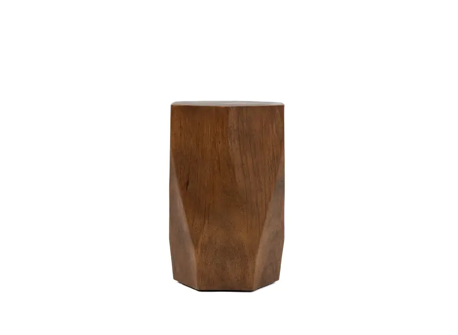 Adira Geometric Stool - Suar Wood Stool