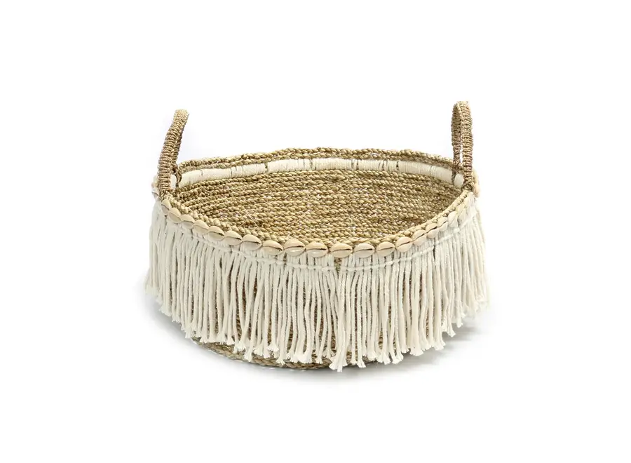 Cudillero Boho Fringe Caddy - Seagrass Basket