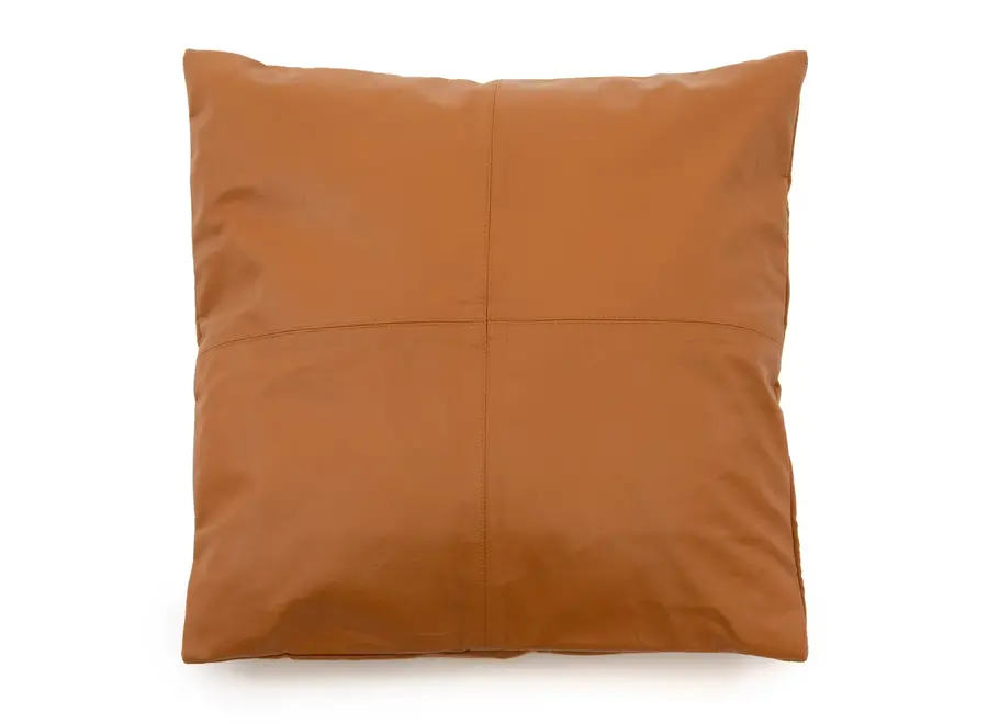 Calpe Chic Square Cushion - Leather & Fabric Pillow Cover