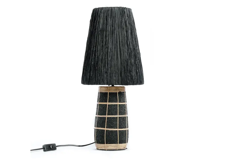 RetiroNaxos Terra Table Lamp - Terracotta and Rattan Table Lamp