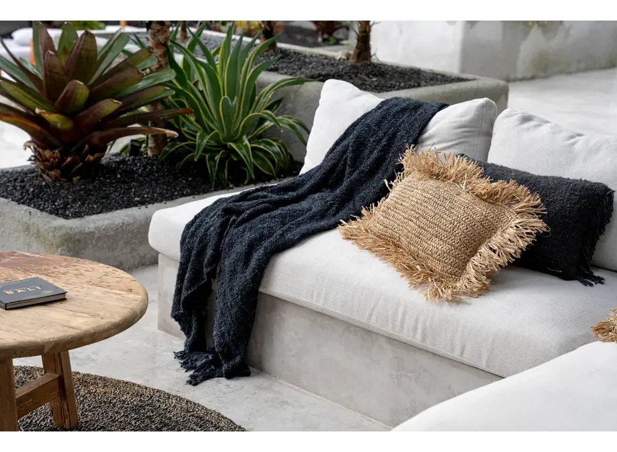 Calpe Crafted Raffia Cushion - Bohemian Home Accent