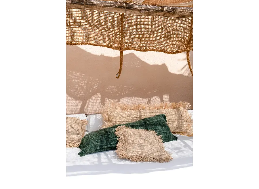 Calpe Crafted Raffia Cushion - Bohemian Home Accent