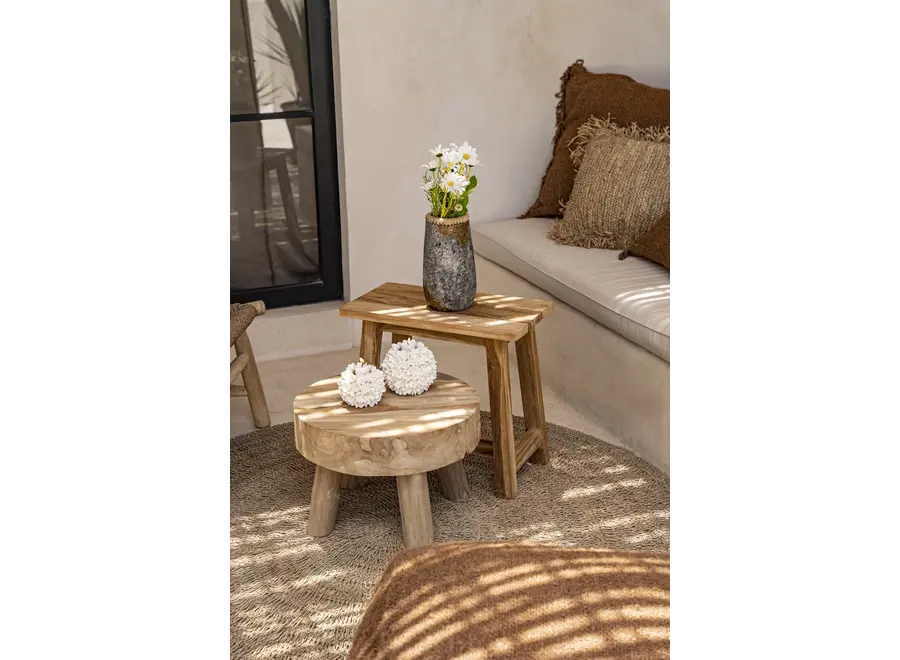 Guadalupe Teak Side Table - Reclaimed Teak Side Table
