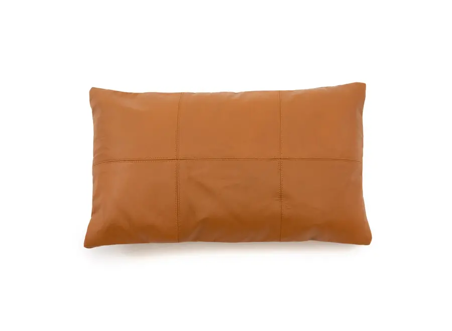 Alhambra Camel Cushion - Leather Rectangular Cushion