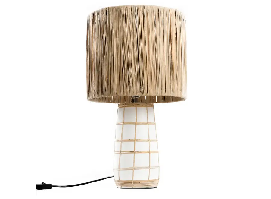 Vejer Grass Lamp - Terracotta and Rattan Table Lamp