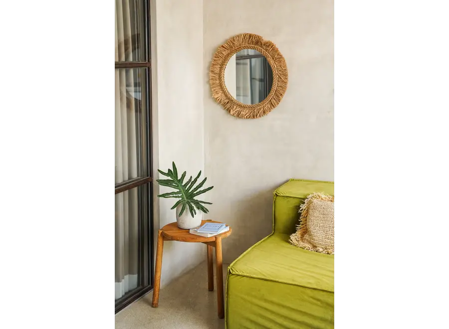 Calpe Boho Chic Mirror - Indonesian Raffia Reflective Decor