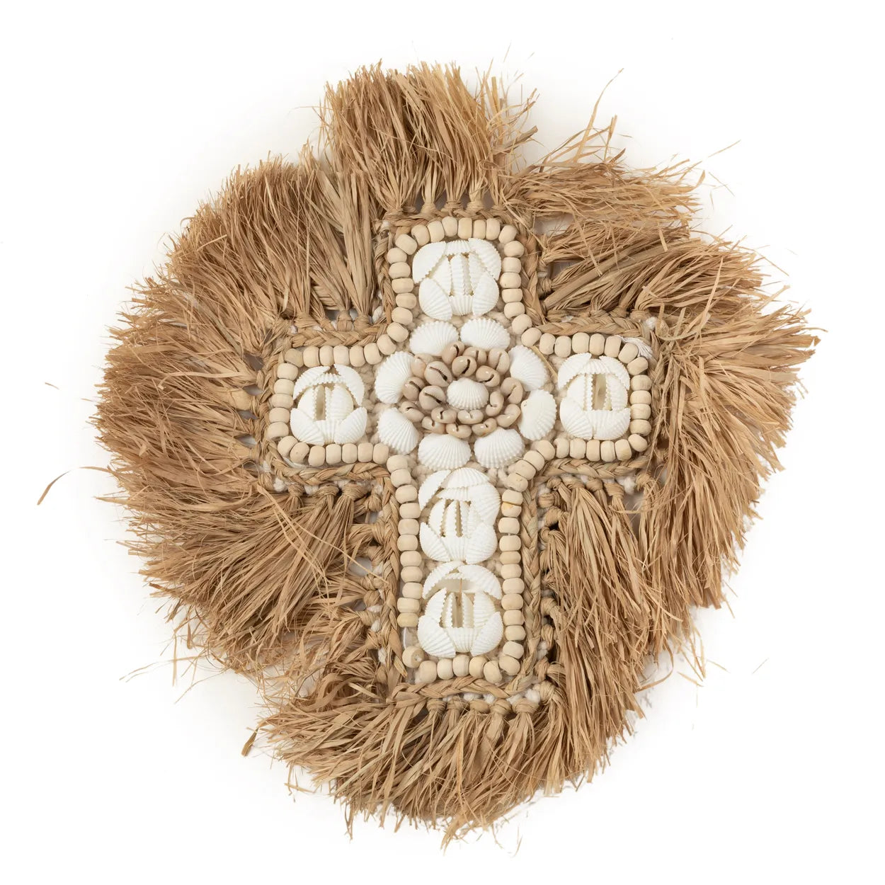 Ayamonte Shell Mosaic Cross - Coastal Decoration